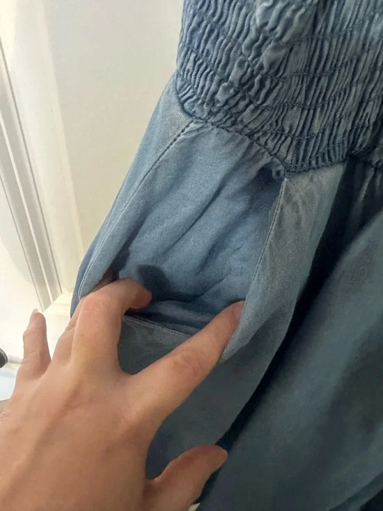 Torrid Blue Smocked chambray dress - Picture 3 of 4